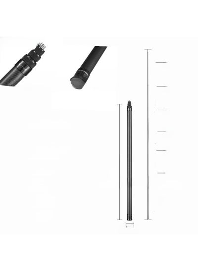 Buy Carbon Fiber 2.9m Extendable Selfie Stick for Insta360 3 M Black 7 sections in Saudi Arabia