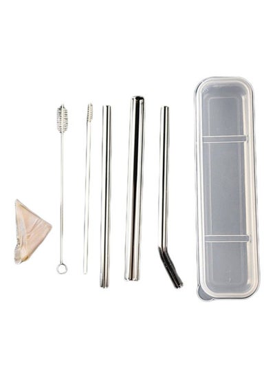 Buy Reusable Straws With Cleaning Kit Clear 21x5.7centimeter in Saudi Arabia