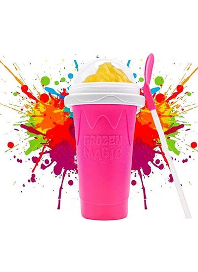 Buy Slushie Maker Cup,Magic Quick Frozen Smoothies Cup, Cooling Cup, Double Layer Squeeze Slushy Maker Cup, Homemade Milk Shake Ice Cream Maker  (Pink） in Saudi Arabia