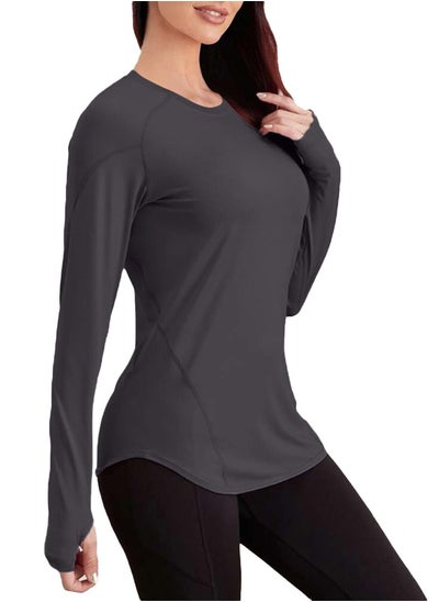 Buy Sport top curved Hem long sleeves - Sport T-shirt Crew Neck in Egypt