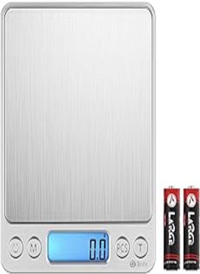 Buy AMIR Digital Kitchen Scale, High Precision Letter Scale, 3kg x 0.1g Digital Scale - Silver in Egypt