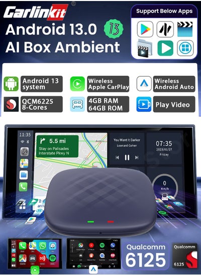 اشتري Carlinkit CarPlay Ai Box 4+64G Wireless CarPlay Auto Android All In One Box For Carplay Car في السعودية