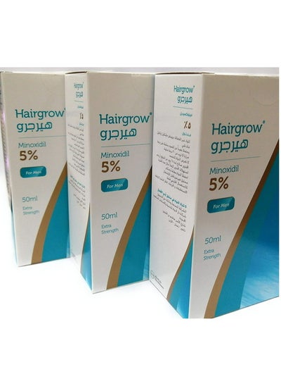 Buy HAIRGROW MINOXIDIL 5% SOLUTION HAIR REGROWTH TONIC 50ml Pack of 3 in Saudi Arabia