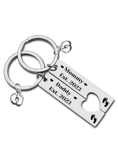 Buy New Parent Gift Keychain Pregnancy Announcement Gifts Daddy And Mommy Est 2023 First Time Pregnancy Gifts For Mom Dad To Be Baby Shower Parents To Be Gifts New Mom Jewelry First Time Dad Gift in UAE