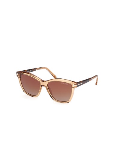 اشتري Women's Square Shape Acetate Sunglasses FT108745F54 Lens Size: 54 Millimeter - Shiny Light Brown في الامارات