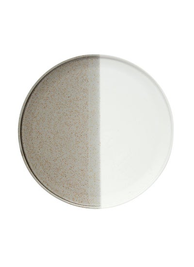 اشتري Double Porcelain Side Plate, Beige & White - 21 cm في الامارات