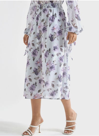 Buy Floral Print Tiered Skirt in UAE