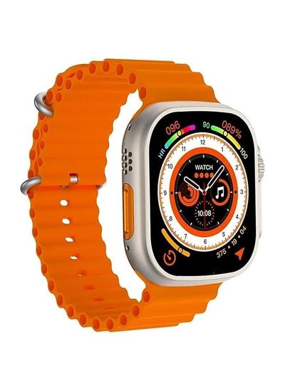 Buy Multi Functional Super Fast Wireless Charging Smart Watch Ultra T900 Ultra With Ocean Band Orange in UAE