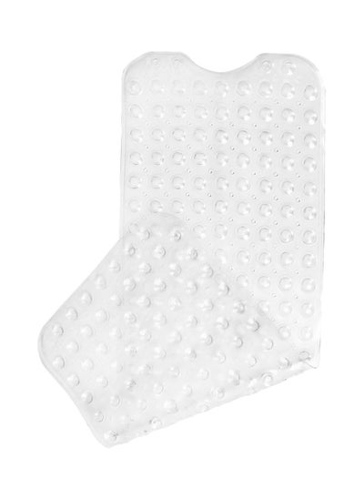 Buy Bathtub Anti-Slip Mat Transparent White 100x40cm in Saudi Arabia