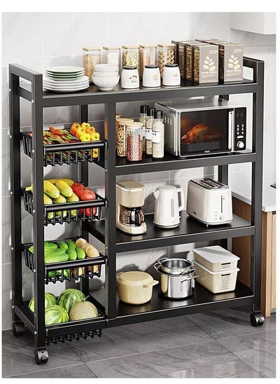 Buy 4-Tier Kitchen Storage and Organization Rack (Black) in Saudi Arabia