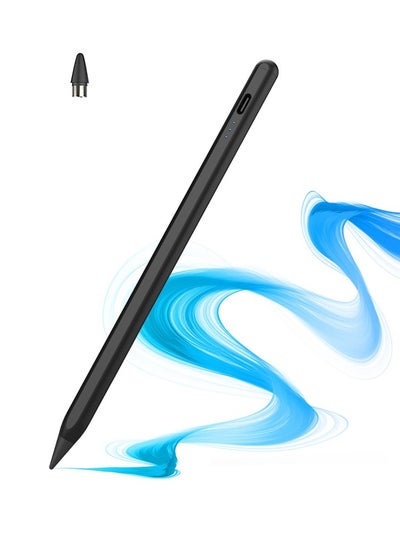 Buy Tip Magnetic iPad Pencil Stylus Pen for iPad/Pro/Air/Mini/iPhone/Samsung/Android and Other Smartphone Device-Black in UAE