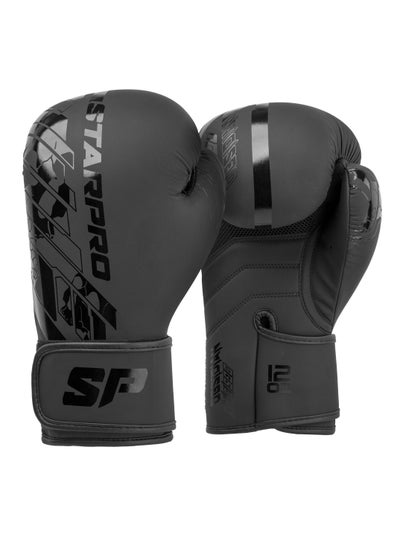 Buy Starpro Black Boxing Gloves for Training, Sparring, Kickboxing, Muay Thai, MMA Durable, Ergonomic Fit for Men & Women in UAE