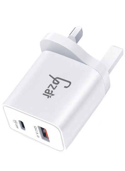 اشتري Gzar PD 20W Wall Charger QC 3.0 USB  Type C PD3.0 Wall Charging Plug Dual port Ultra Fast Charger Universal Travel Adapter Compatible With iPhone13 13 Pro 13 Pro Max 12 12 Pro 12 Pro Max White في الامارات