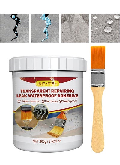 اشتري Transparent Repairing Leak Waterproof Adhesive, Waterproof Insulating Sealant, Super Strong Bonding Sealant Invisible Waterproof Anti-Leakage Agent, Used For Crack Leakage, 100G في السعودية