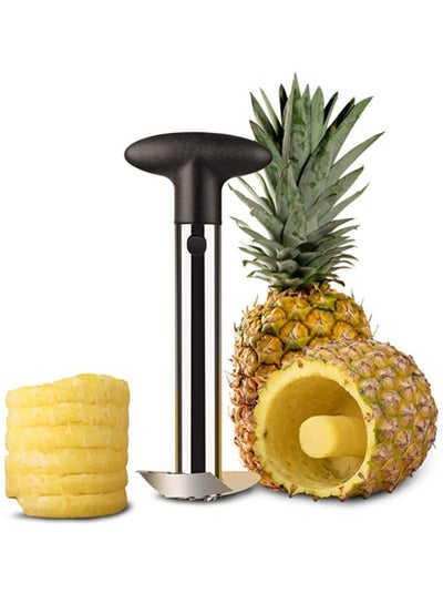 Buy Pineapple Corer and Slicer Tool Premium Stainless Steel Pineapple Core Remover Tool with Detachable Handle A Cutter for Home And Kitchen Works as Corer Slicer Peeler Cutter Black in Saudi Arabia