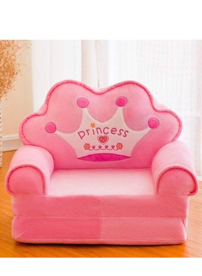 Buy Cartoon Children's Sofa Plush Children's Chair Princess Pink Kids Seat Sofa Non-slip Arm chair in UAE