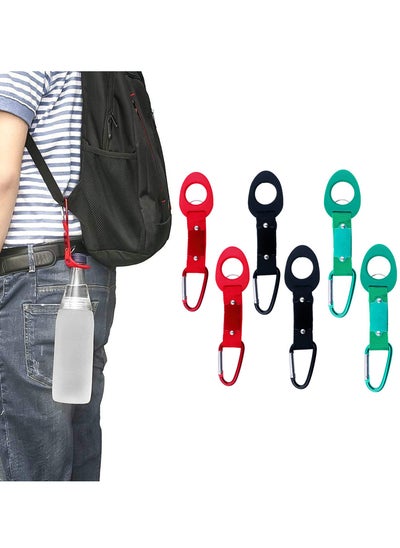 Buy Portable Silicone Water Bottle Buckle, 6 PCS Water Bottle Silicone Buckle, Outdoor Convenient Carrying Clip Hook Holder with D-Ring Hook for Camping Hiking Traveling Bike Daily Use in UAE