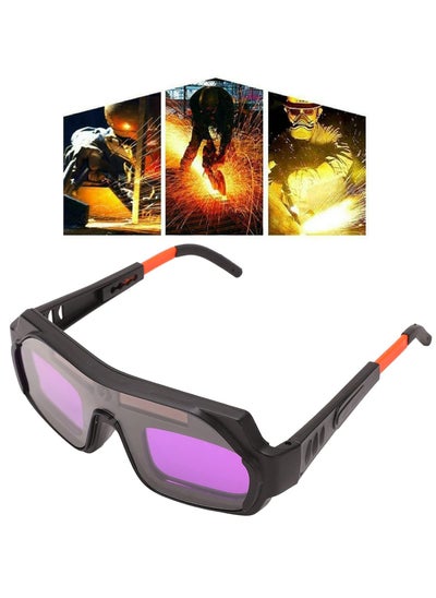 Buy Solar Auto-Darkening Welding Goggles, UV Protection, Lightweight PC Material, Ideal for TIG, MIG, ARC, Gas Welding (Purple) in UAE