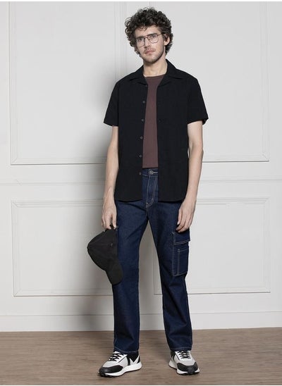 اشتري Men’s Dark Blue Relaxed Fit Jeans في الامارات