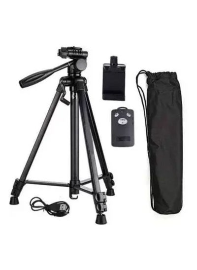 اشتري Yunfeng 3388 DSLR Camera Tripod with Mobile Clip Holder, 2-Section Lever-Lock Legs for Easy Height adjustments for Camera and Smartphones. في الامارات