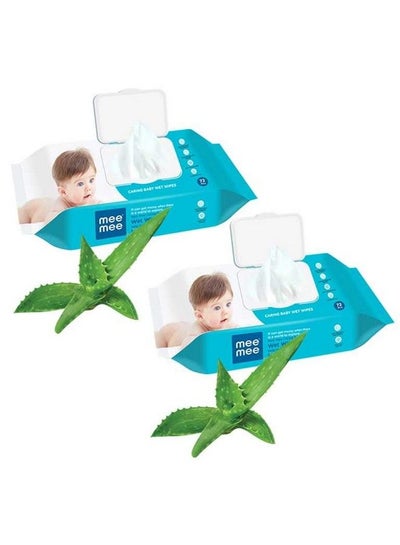 Buy Caring Baby Wet Wipes With Lid (Aloe Vera72 Pcs) (Pack Of 2) in Saudi Arabia