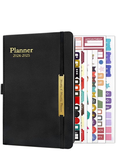 Buy 2024-2025 Leather Planner Weekly and Monthly,18 Months Calendar book,2024 Academic Planner From Jan. 2024 - Jun. 2025,2024 Appointment Book,Daily Agenda,Yearly Teachers Planner(5.7 X 8.3" Black) in Saudi Arabia