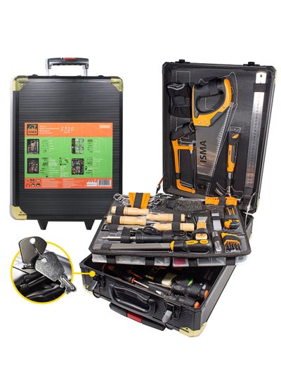 Buy Tool Set 1300 pcs in a Wheeled Suitcase with a Set of Accessories in UAE