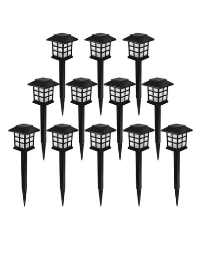 Buy Solar Pathway LED Lights 12-Pack Waterproof Outdoor Solar Lamp for Garden Landscape Yard Patio Driveway Walkway Lighting (Warm) in UAE