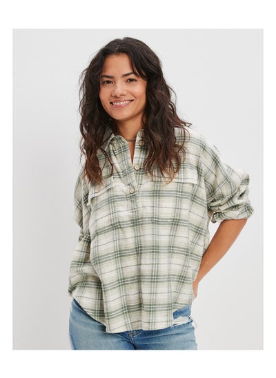 Buy AE Oversized Pullover Flannel in UAE