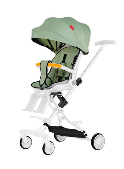 Buy Lightweight Baby Stroller, Can Lie Flat and Swivel, Travel essential, Can Fold The Stroller，Elegant Baby Stroller(Green) in UAE