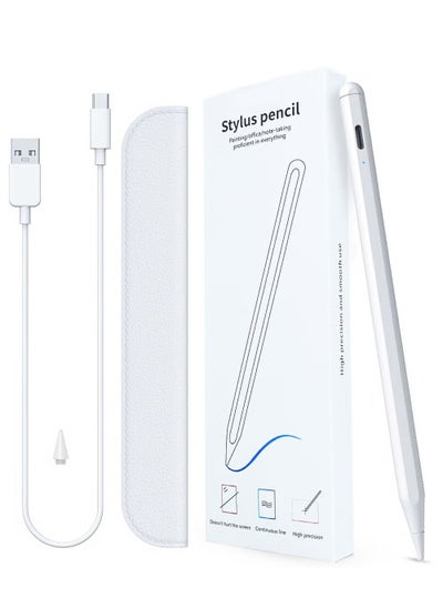 Buy 2Pcs Active Digital Stylus Pen Pencil Pro 2nd generation iPad Pen with Fast Charging & Palm Rejection For Apple iPad 2018 and Later White in Saudi Arabia