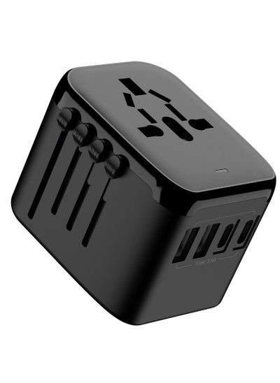 Buy Universal Travel Power Adapter, Type-C International Wall Charger, European Adapter, Worldwide AC Outlet Plugs Adapters for Europe, UK, US, AU, Asia in Saudi Arabia