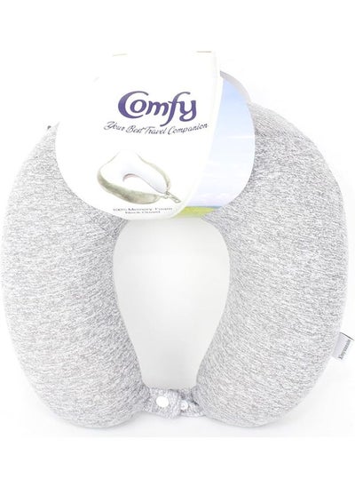 Buy Comfy Neck Support Soft Memory Foam Travel Neck Pillow U-Shape For Car, Travel, Office,Airplane and Gifts - Grey in Egypt