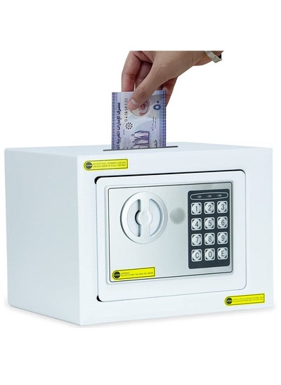 Buy Safe Box Small, Cash Deposit Drop Slot Security Locker with Keys and Digital Keypad LED Indicator for Passports Cash Money Jewelry Watches Suitable for Home & Office in UAE