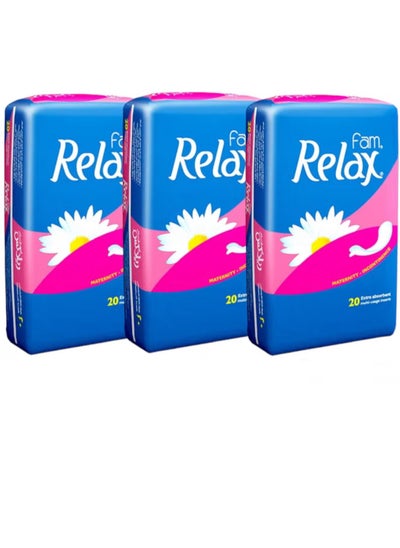 اشتري Relax sanitary pads for women consisting of 20 pieces three pieces في السعودية