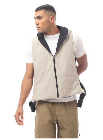 Buy Beige Double Faced Solid Vest in Egypt