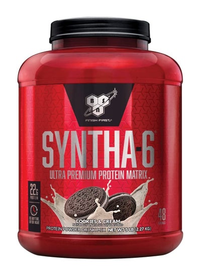 Buy BSN SYNTHA-6 Whey Protein Powder, Micellar Casein, Milk Protein Isolate Powder, Cookies and Cream, 48 Servings in UAE