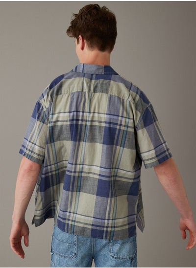 Buy AE Plaid Button-Up Poolside Shirt in UAE