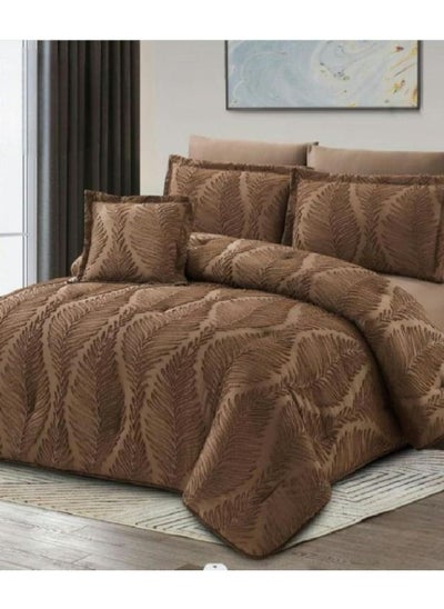 Buy Comforter set from Ours, with an elegant floral pattern 7 pieces, king size in Saudi Arabia