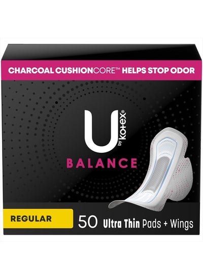 اشتري Balance Ultra Thin Pads with Wings, Regular Absorbency, 50 Count (Packaging May Vary) في الامارات