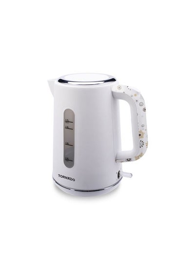 Buy TORNADO Plastic Kettle 1.7 Liter 1800-2200 Watt White TKP-2217-C in Egypt