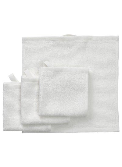 Buy Washcloth, White, 25X25 Cm in Saudi Arabia