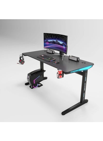 Buy (Maf-D209)-Gaming The Table Desk With Led Lights, 120Cm Pc Computer Desk, K Form Gaming Home And Office Computer Desk Desk With Handle Rack, Cup Holder, And Headphone Hook (Black, 120X60X74) By Maf in UAE