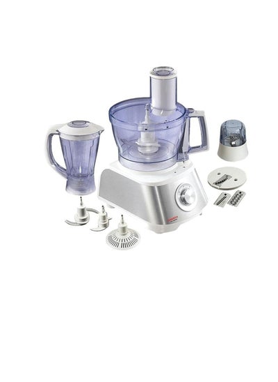 اشتري Food Processor With Bowl and Blender 2Liter, 1000Watts 2 L 1000 W FP1000SG White-Clear في مصر