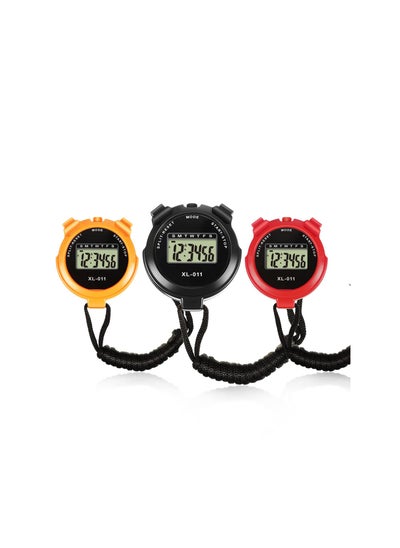 Buy Sports Stopwatch Timer 3 Pieces, Multi-Function Sport Digital Stopwatch Large Display with Date Time and Alarm Function Shockproof Waterproof Sport Stopwatch for Swimming Running Sports Training in UAE