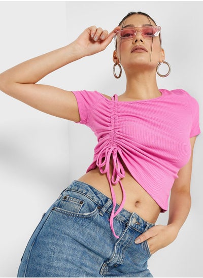 Buy Ruched Rib Top in UAE