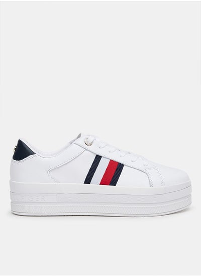 اشتري Logo Leather Platform Sneakers في الامارات