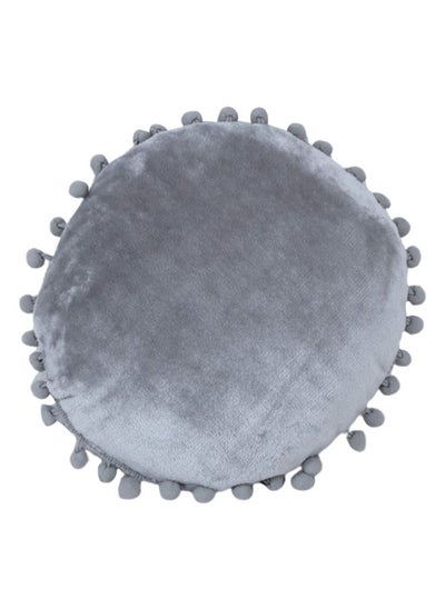 Buy Zen Flannel Round Cushion, Grey – 30 cm in UAE