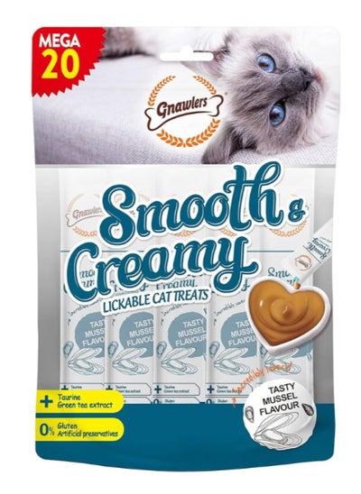 اشتري Gnawlers Smooth & Creamy Lickable Cat Treats (20pcsx15g) - Mussel في الامارات