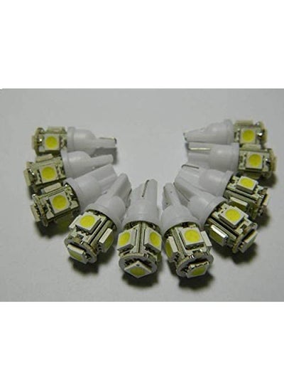 Buy 10 Pcs T10 5 Smd Led Bulb White Lamp Backup Parking Light For Auto Car Bike in Egypt